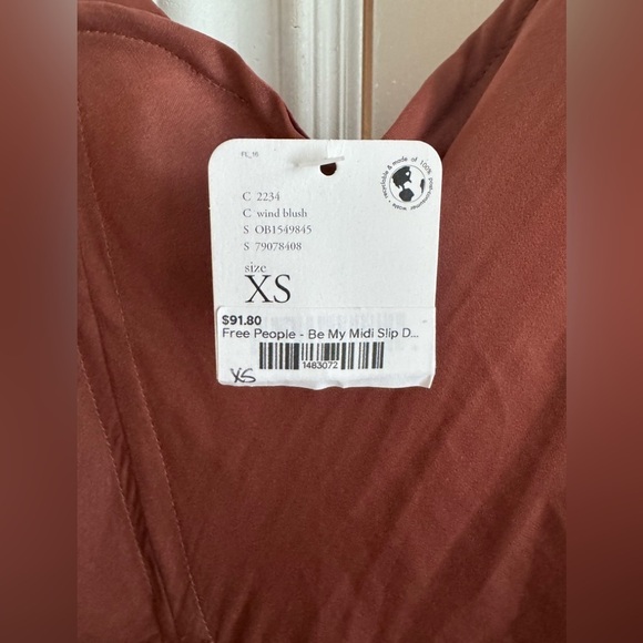 NWT FREE PEOPLE be my midi slip dress, wind blush (XS) - Picture 4 of 5